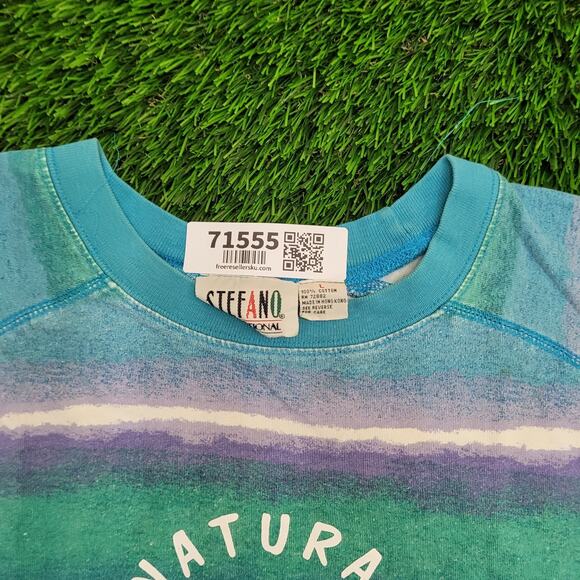 Vintage 90s Surfer Shirt Womens Large 24x26 Baggy Striped - Picture 11 of 15